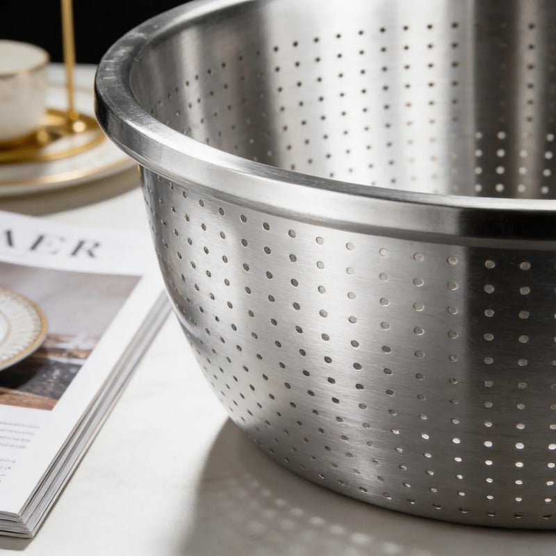 Colador Escurridor Acero Inoxidable 28cm Pasta Cocina Acero Inoxidable