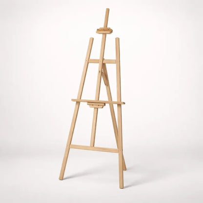 Atril Caballete Ajustable Madera Tope Altura De 1,75mts Pro Madera Natural