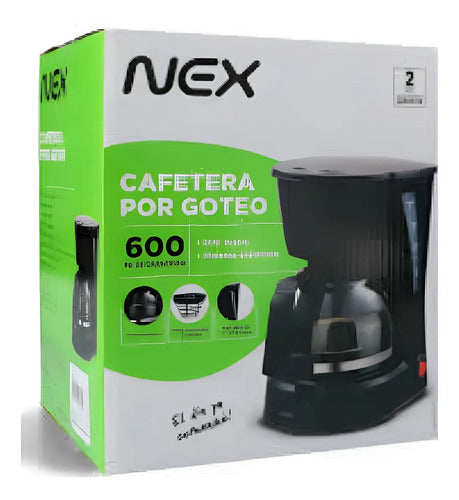 Cafetera Por Goteo Nex Cf-650 4 Tazas 600ml Negra Automática Negro