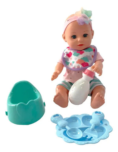 Muneca 36cm C/12 Sonidos Y Hace Pipi