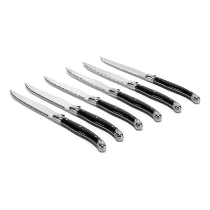 Set De 6 Cuchillos Carne Francia Negro Negro