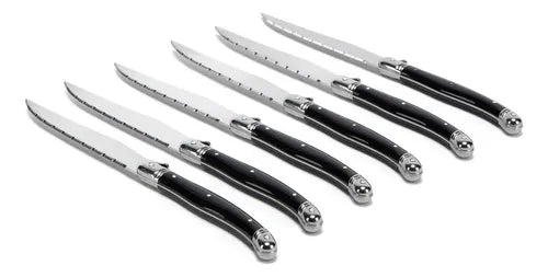 Set De 6 Cuchillos Carne Francia Negro Negro