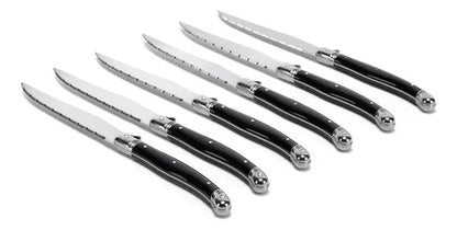 Set De 6 Cuchillos Carne Francia Negro Negro