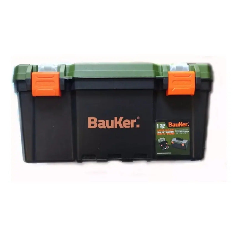 Caja De Herramientas 16 Pulgadas Bauker Color Verde