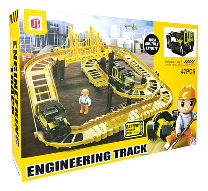 Pista Engineering Track 47pzas Con Puente + Carro De Constru