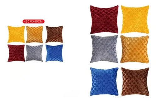 Pack X6 Fundas De Cojines 45x45 Cm, Súper Suaves- Multicolor Multicolor