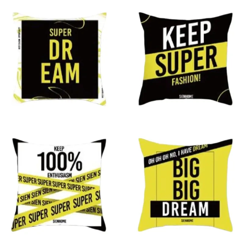 Pack X4 Fundas De Cojines 45x45 Cm, Súper Suaves-mensajes Mensaje