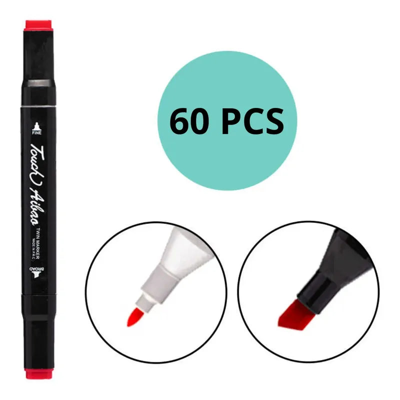 Set De Plumones 60 Marcadores Touch Plumones Doble Vario