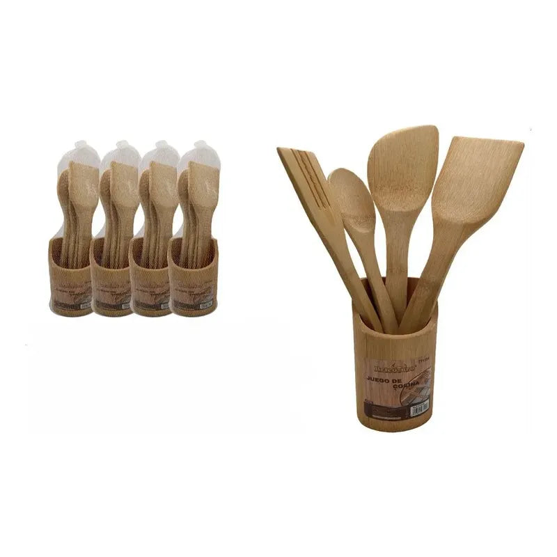 Juego De Utensilios Cocina Madera Resistente Madera