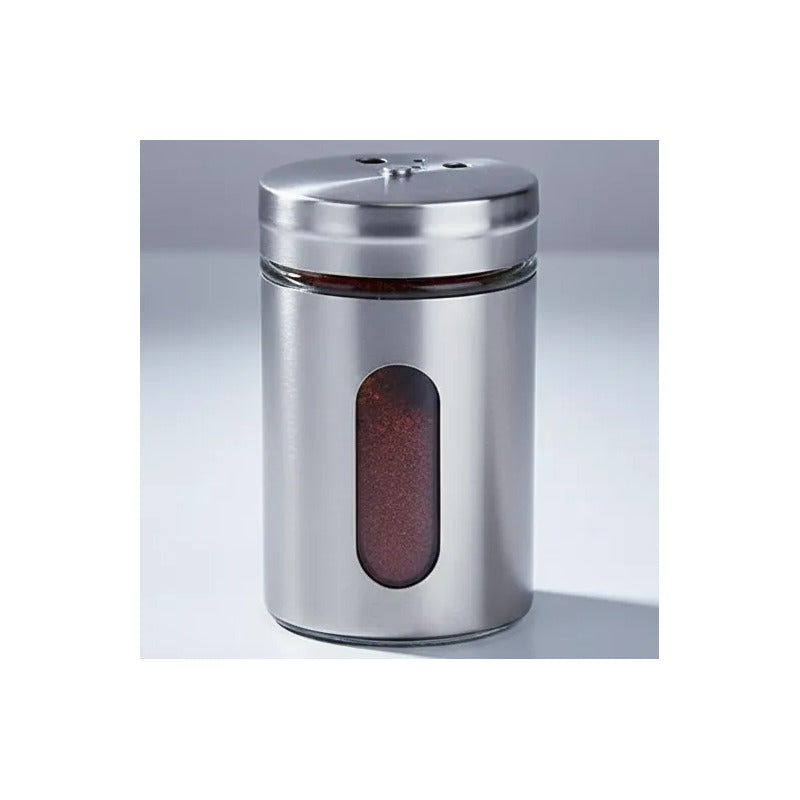 Pack 4 Especiero De Metal Plateado 90ml Gris Oscuro