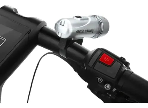 Combo Luz Delantera Y Luz Roja Trasera A Pilas Plateado Gris-negro