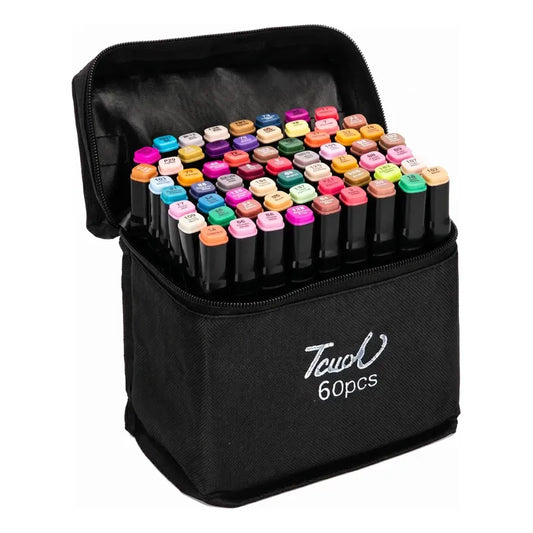 Set 60 Plumones Marcadores Touch Doble Punta Multicolor