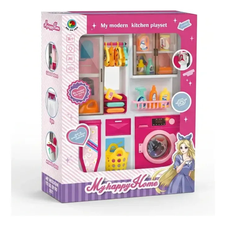 Juego De Mini Lavanderia Para Niña