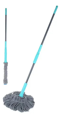 Mopa Trapeador Con Exprimidor Automatico Funcional 135cm Celeste