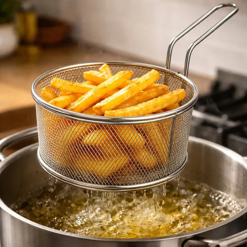 Canasto Canastillo Freidor Papas Fritas 13x9 Cm Cesta Metal