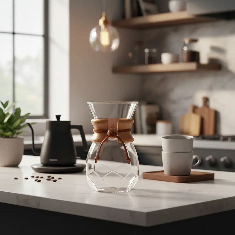 Cafetera Chemex 400ml Con Collar De Madera Blanco