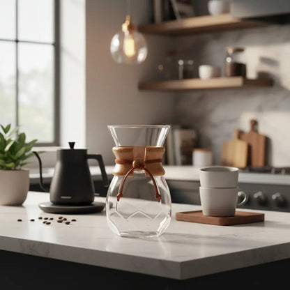 Cafetera Chemex 400ml Con Collar De Madera Blanco