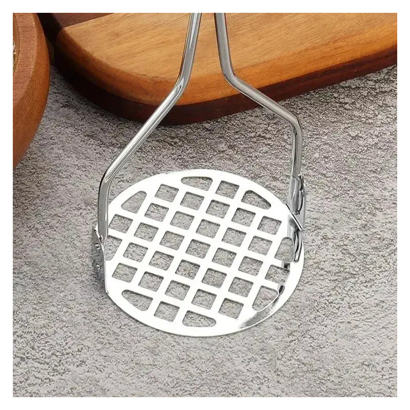 Moledor De Papas Utensilio Triturador Puré 25 Cm Plateado