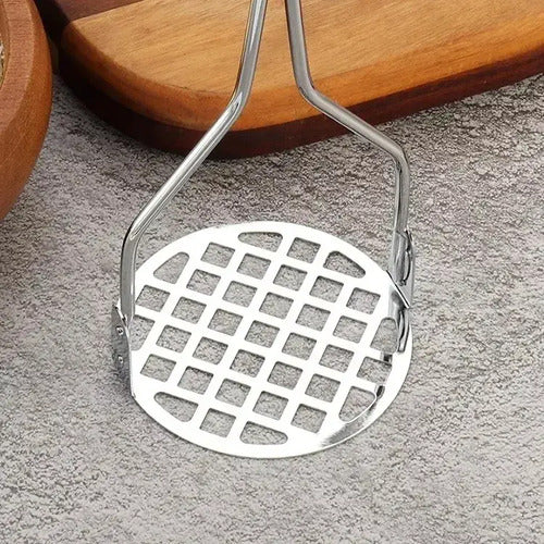 Moledor De Papas Utensilio Triturador Puré 25 Cm Plateado