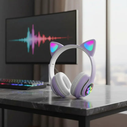 Auriculares Inalámbricos Gato Gaming Stn-28 Led-niña