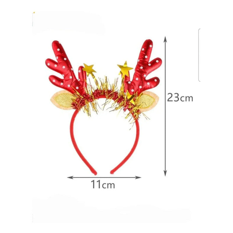 Pack 2 Cintillo Adornos Navideños De 23x11 Cm Rojo
