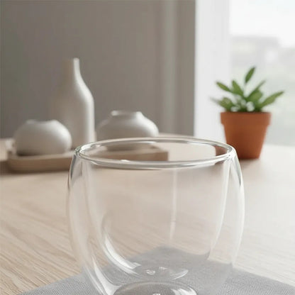 Pack 4 Tazas Doble Pared 80ml Transparente
