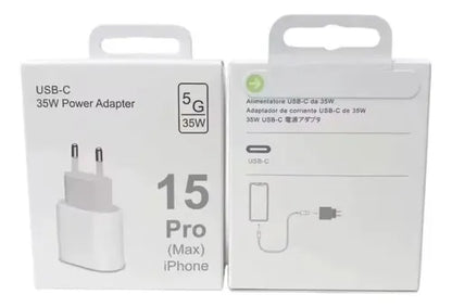 Adaptador Enchufe Usb C 35w Compatible Para iPhone Blanco