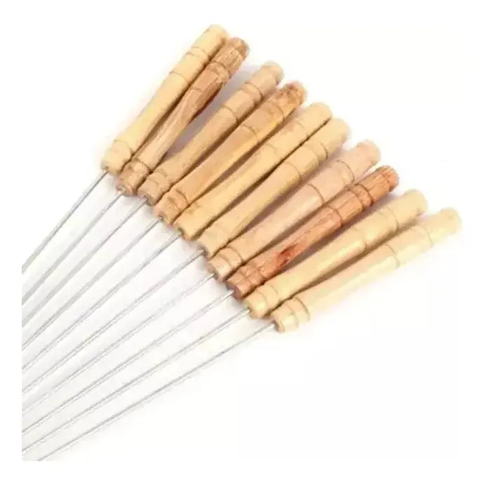 Set De 12  Brochetas Para Anticuchos Marrón Claro