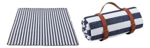 Manta Picnic Rayas Navy/blanco 130x150 Cm Variado