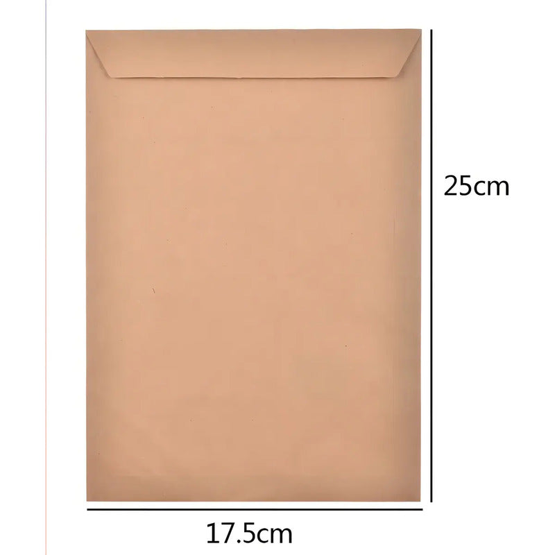 50 Sobres Marron Autocierre Rapido Tamaño A5 17x25cm Liso Marrón Liso