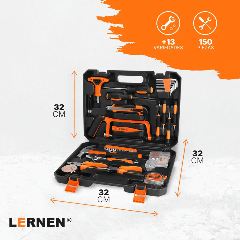 Set 150 Piezas Herramientas Manuales Maletín Portátil Lernen