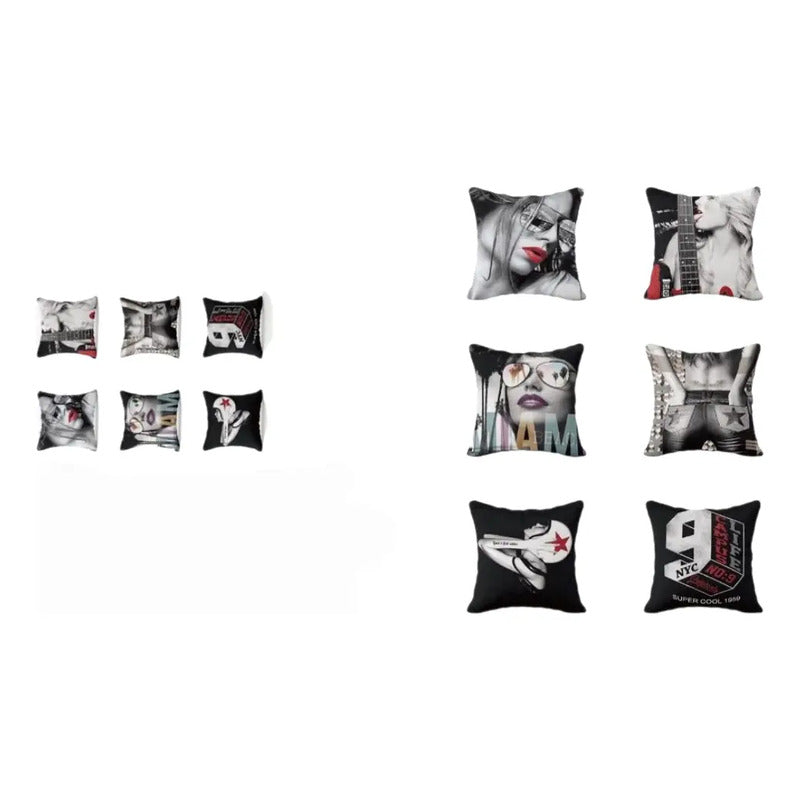 Pack X6 Fundas De Cojines 45x45 Cm, Súper Suaves-fashion Fashion