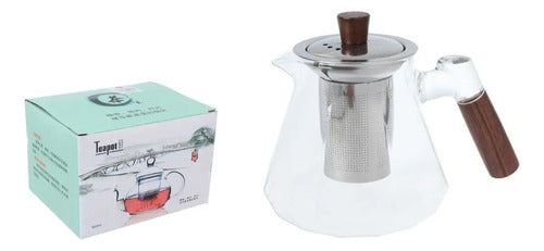 Tazón Con Filtro De Vidrio Para Te Y Hierbas 750ml Blanco