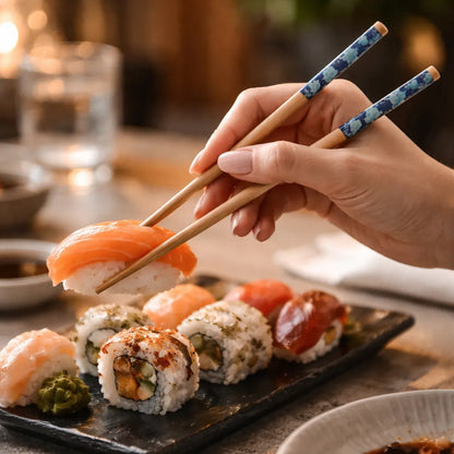 Palillos Chinos En Madera 4 Pares (8 Palillo) Sushi Madera