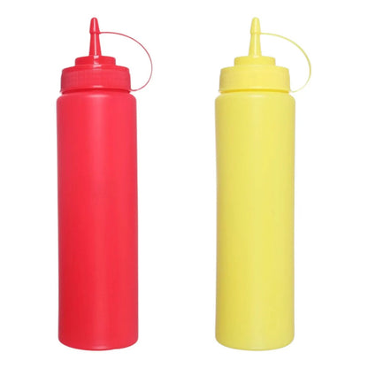 Pack 2 Dispensador Salsas Kétchup Mayonesa Ají 450ml Rojo-amarillo