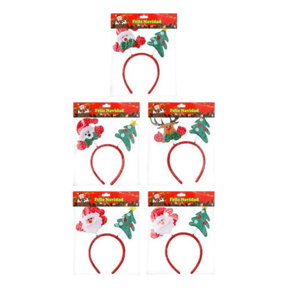 Cintillo Adornos Navideños De 23x12 Cm Rojo