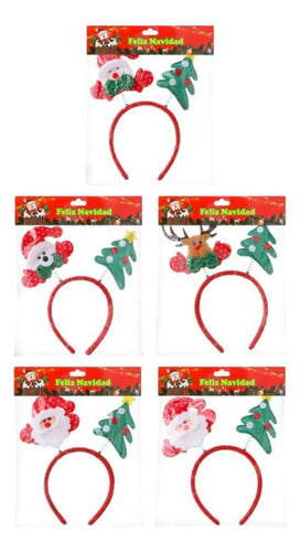 Pack 3 Cintillo Adornos Navideños De 23x12 Cm Rojo