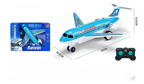 Avion De Pasajero A Control Remoto De Dos Vias Azul