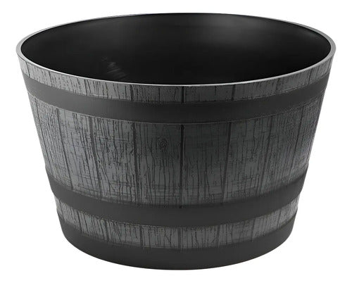 Macetero Look Barril 52×31cm Negro