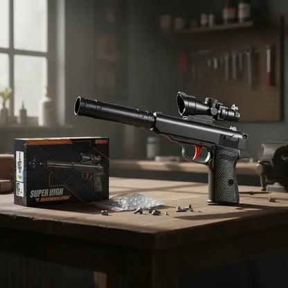 Pistola Con Silenciador , Balines De Agua Negro