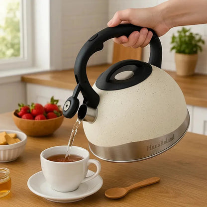 Tetera Silbadora De Acero Inoxidable Baoma De 3 L Para Fuego Directo Y Lavavajillas Varaidos