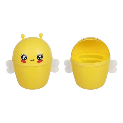 Basurero De Escritorio  Diseño De Abeja Con Tapa Amarillo