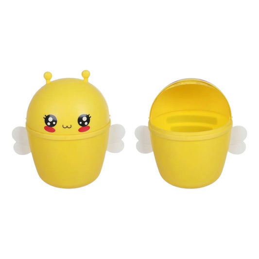Basurero de Escritorio Diseño de Abeja con Tapa Amarillo
