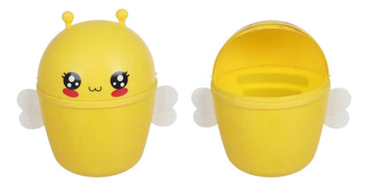 Basurero De Escritorio  Diseño De Abeja Con Tapa Amarillo
