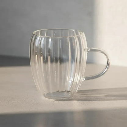 Pack 4 Tazas Doble Pared 350ml  11.5cm X 8.5cm Vidrio