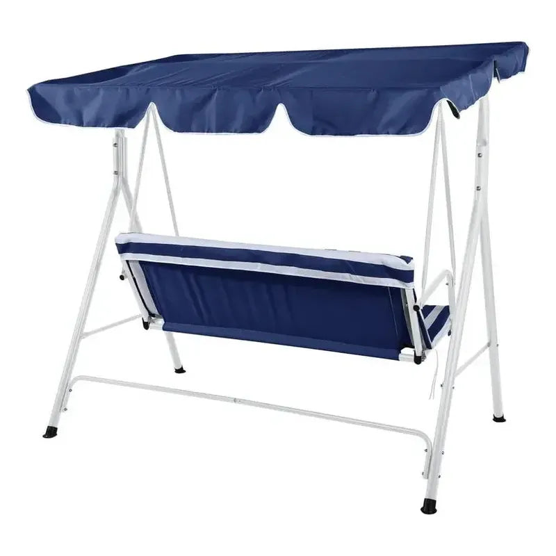 Sillón Columpio 3 Personas Rayas Azul Azul