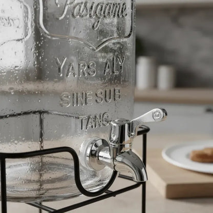 Dispensadores De Vidrio Para Bebidas Y Jugos Con Atril 8lts Vidrio