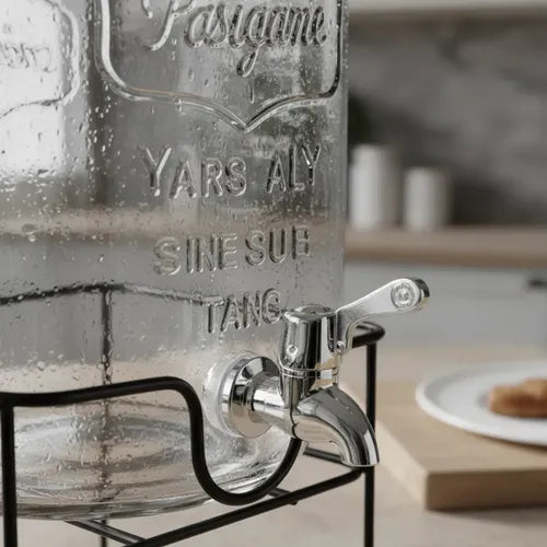 Dispensadores De Vidrio Para Bebidas Y Jugos Con Atril 8lts Vidrio