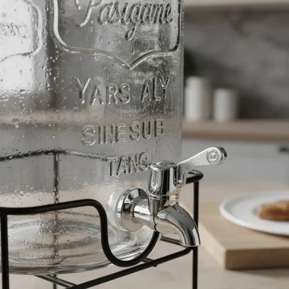 Dispensadores De Vidrio Para Bebidas Y Jugos Con Atril 8lts Vidrio