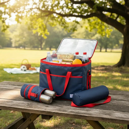 Bolso Térmico Cooler 25l Comida Bebidas Picnic Azul Oscuro